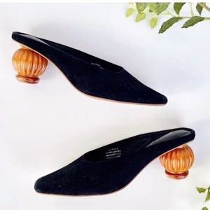 Jeffrey Campbell Cryptic 2 Suede Square Toe Mules